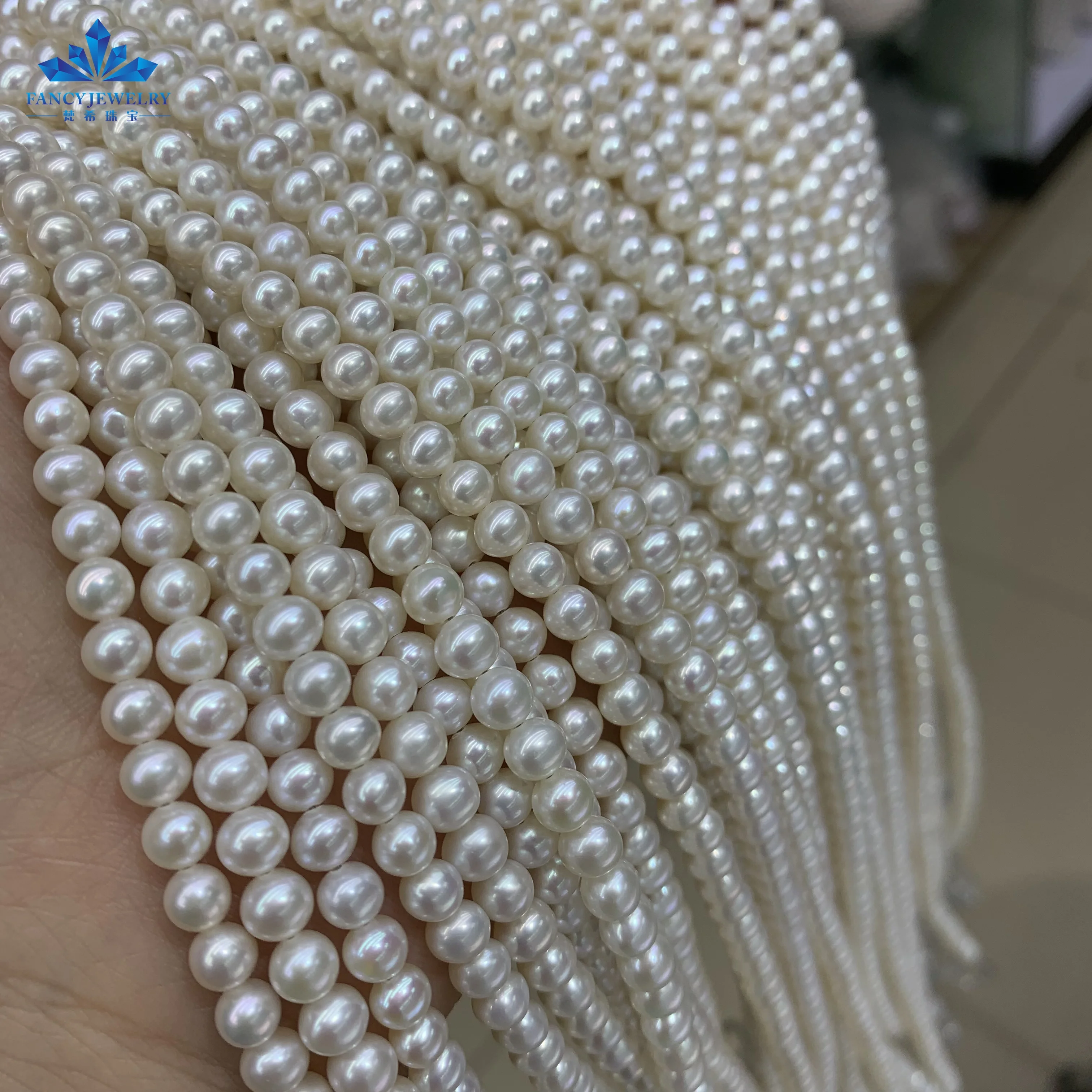 Zhuji China Natural Round Pearl Strand Length Factory Price 5.0mm Fresh Water Pearl Strand Women Pearls Necklace