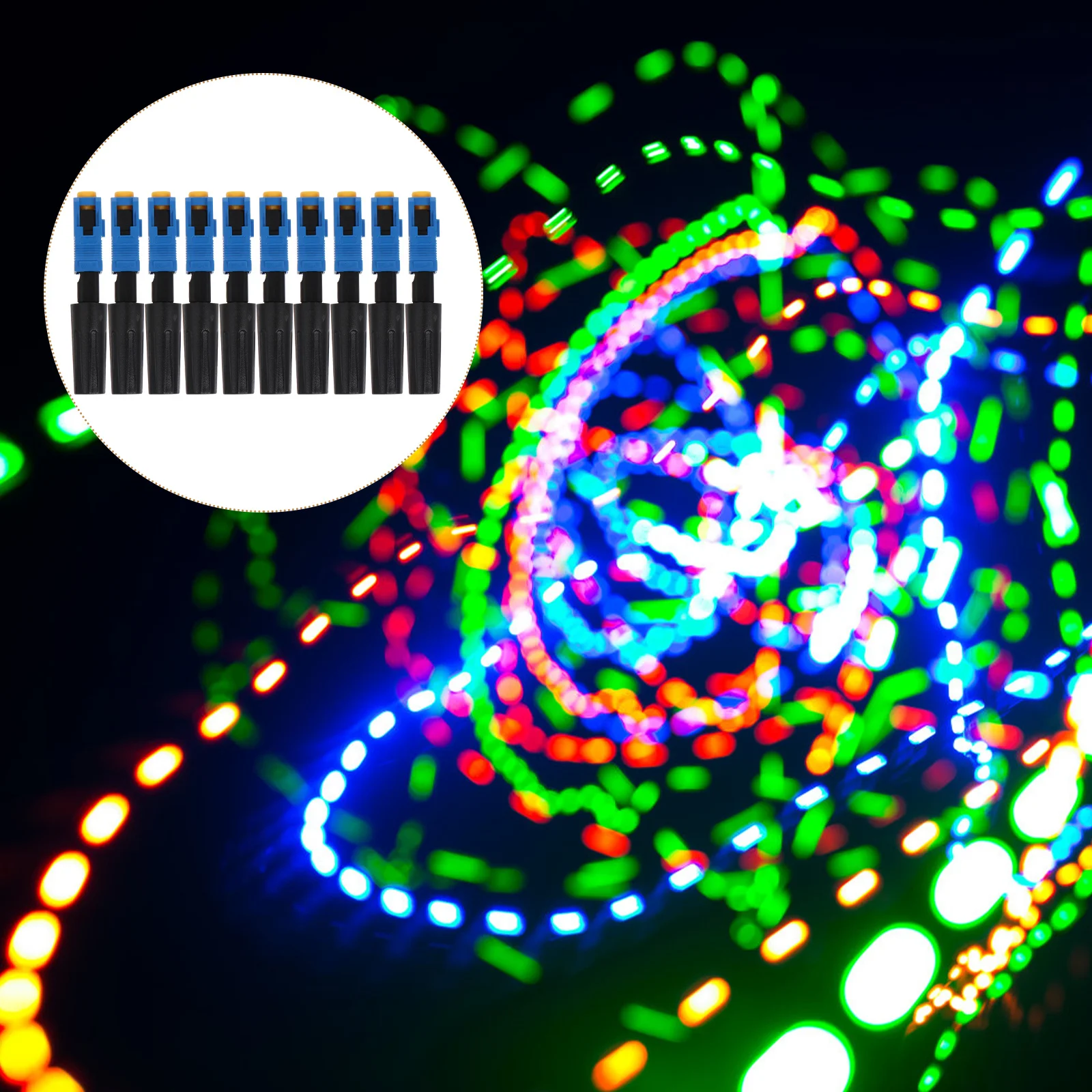 

10pcs Fiber Optic Connector Single Mode Quick Assembly Cold Connector For Fast Field Termination Low Loss Reliable Plastic