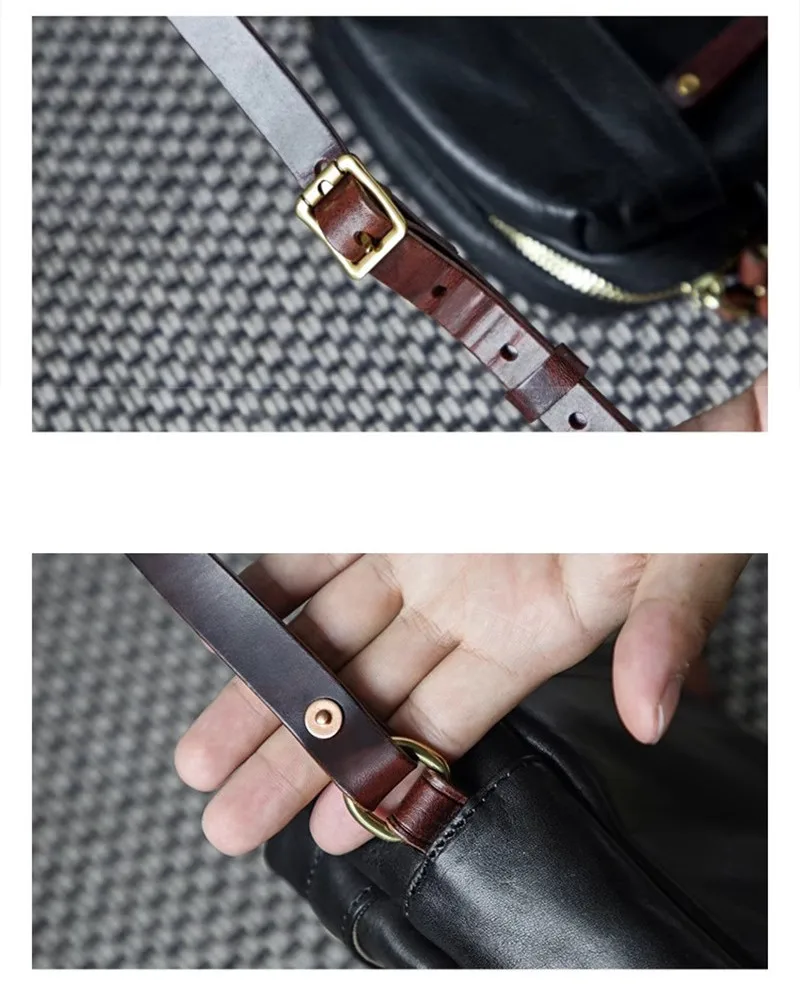 PNDME Einfache Vintage Luxus Echtleder Herren-Umhängetasche Outdoor Wochenend- und Alltagstasche aus natürlichem Rindsleder Handy-Umhängetasche – Detail 12