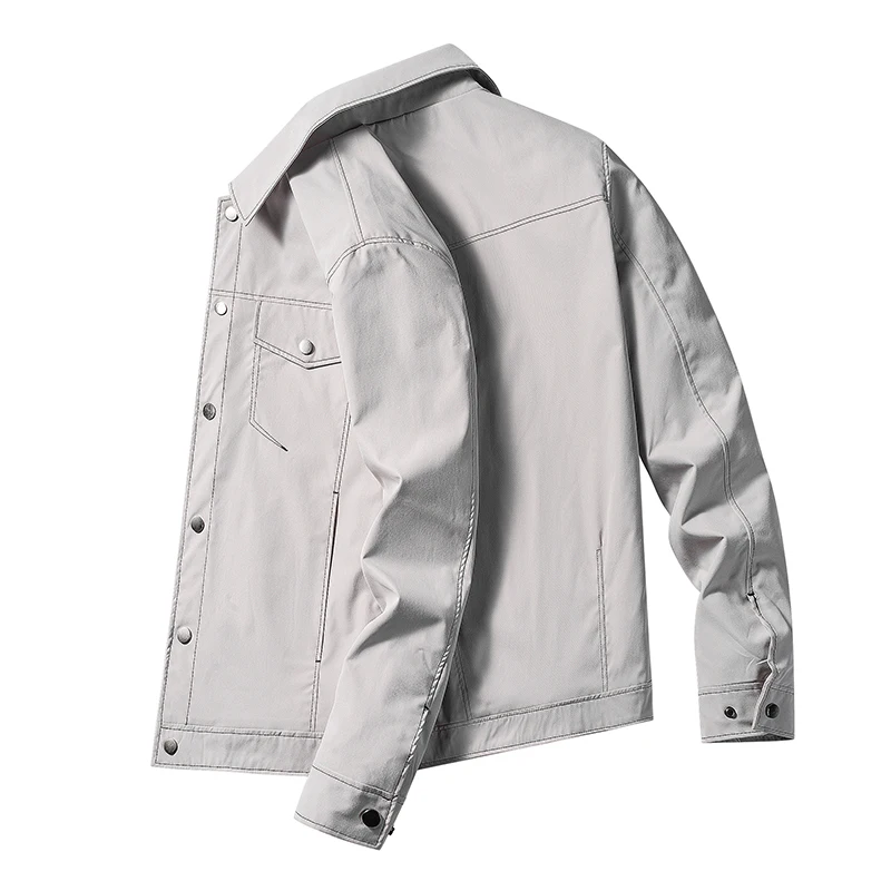 

Solid Color Denim Jacket Wind-Resistant Men Clothing High Quality Outwear Breathable Comfortable Roupas Masculinas Classic Coat