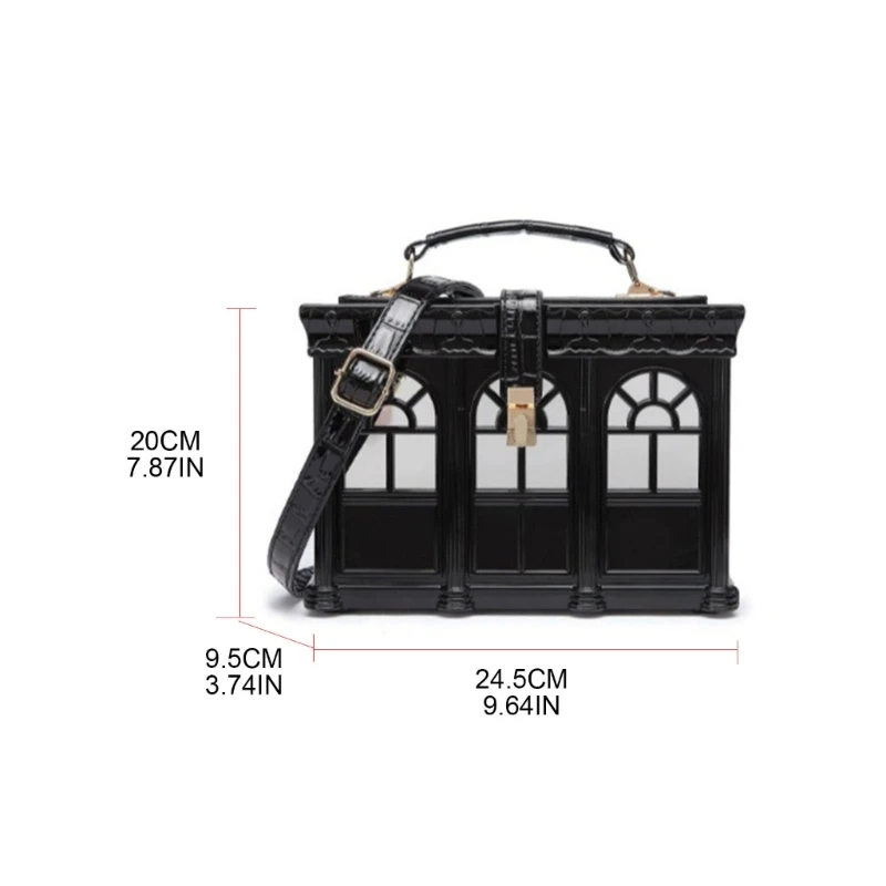 Vintage House กล่องอะคริลิครูปกระเป๋าถือผู้หญิงฤดูร้อนไหล่กระเป๋า Crossbody