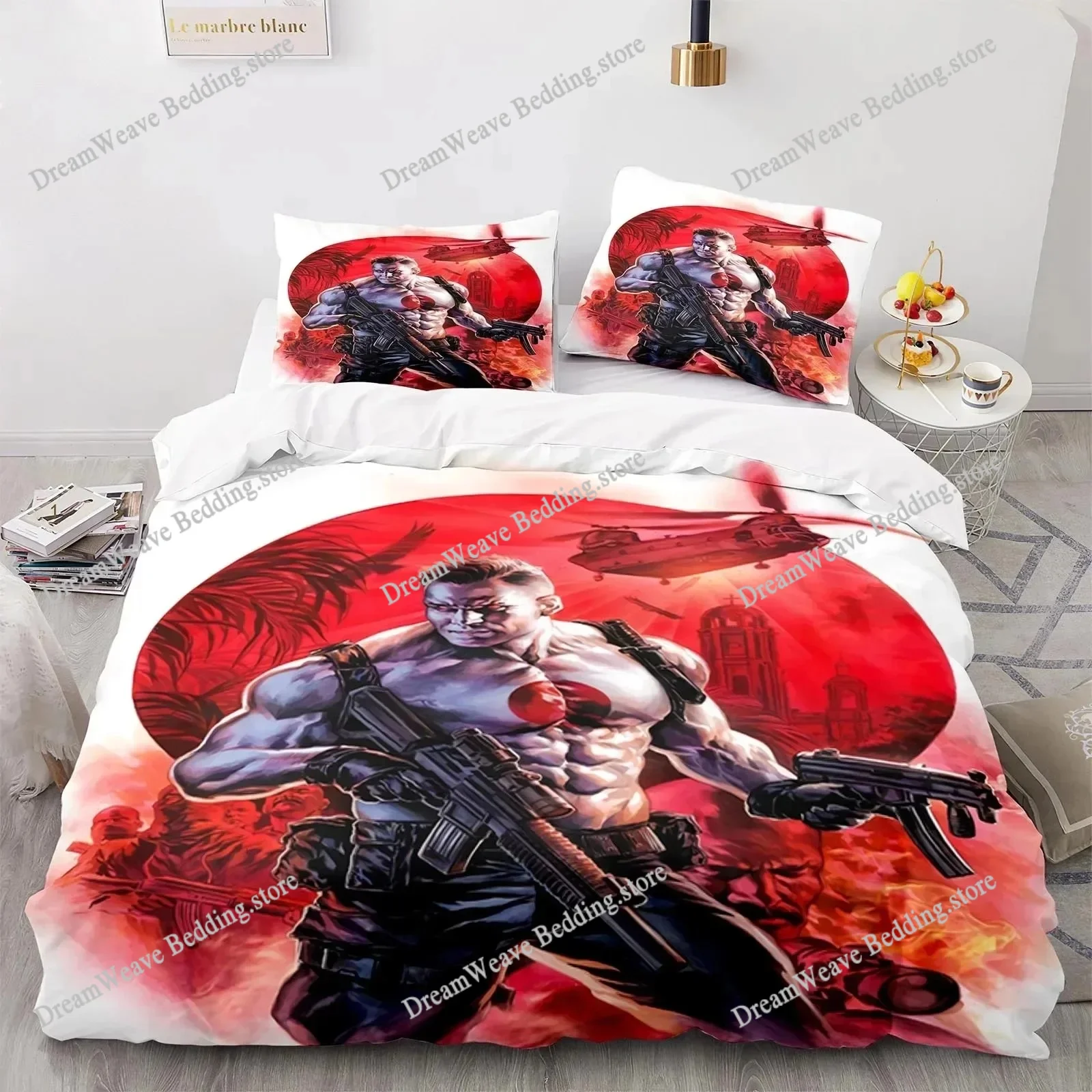 

Game BloodShot Blood Warrior Bedding Set Boys Girls Twin Queen Size Duvet Cover Pillowcase Bed Boys Adult Home Textileextile