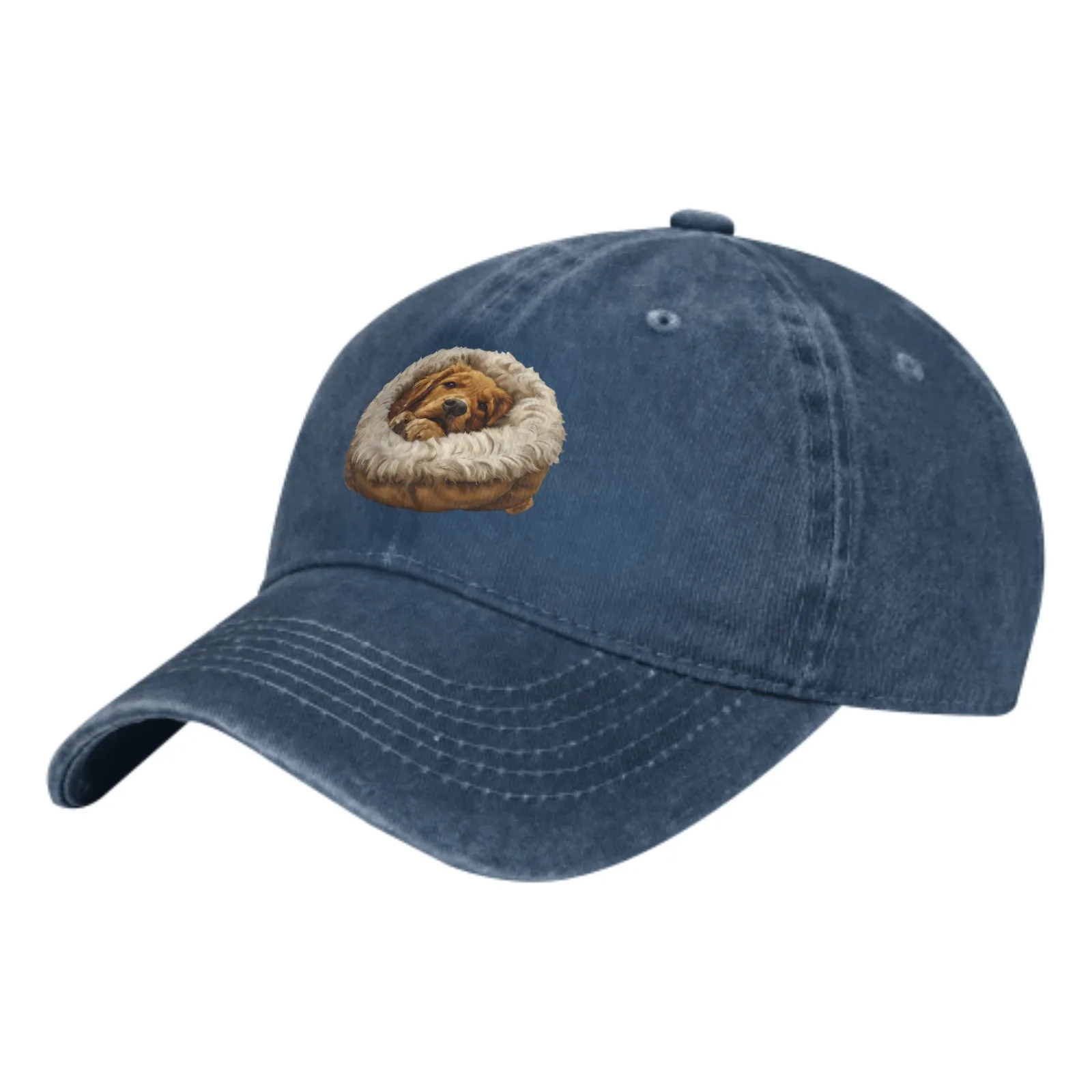 

Cute Dog Baseball Cap Adult Denim Hat Cotton Fashion Washed Cap Unisex Adjustable Streetwear Outdoor Sports Daily Travel