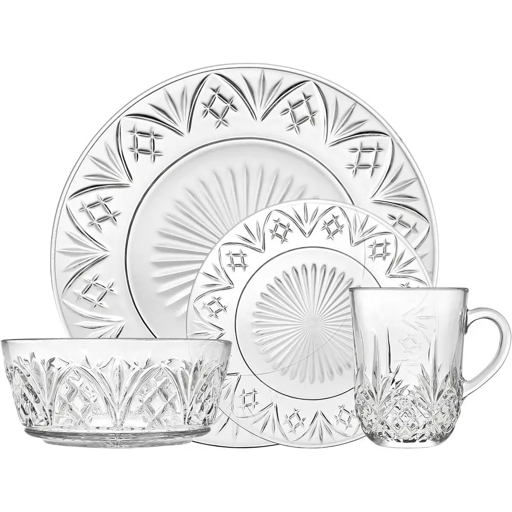 

Dublin Dinnerware Set - Includes Dinner Plates, Dert Plates, Bowls and Mugs - Set o 16