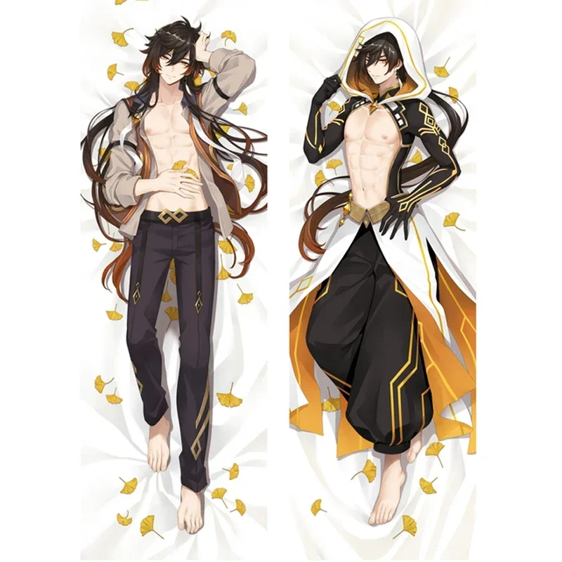 

Game Genshin Impact Zhong Li Dakimakura Double Side Printed Zhongli Pillow Case Male Otaku Hugging Fullbody Cushion Cover Gift