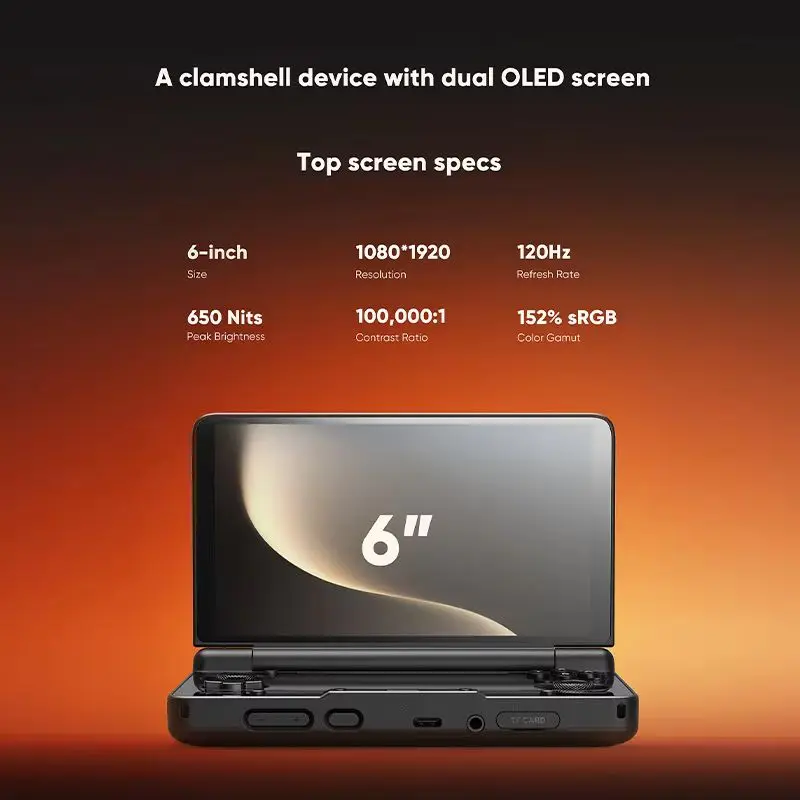  AYN Thor Handheld Game Console Android 13 Dual Oled Screen 6 Inch 120Hz 6'' AMOLED Screen 1080p Gaming Entertainment Device