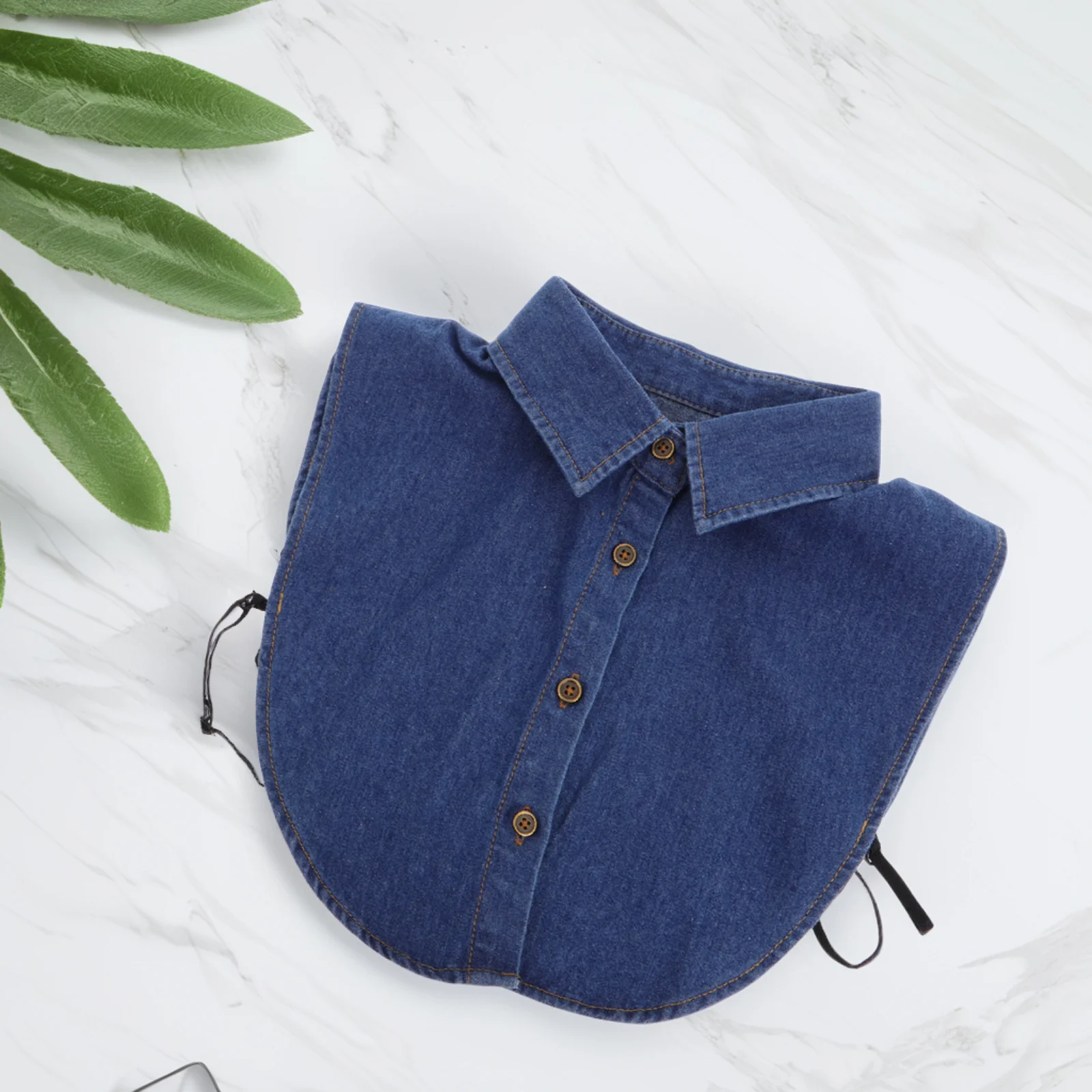 الدنيم وهمية طوق للنساء أنيق انفصال قميص شيك نصف بلوزة كاوبوي عنصر لباس غير رسمي ديكي الإكسسوارات الموضة