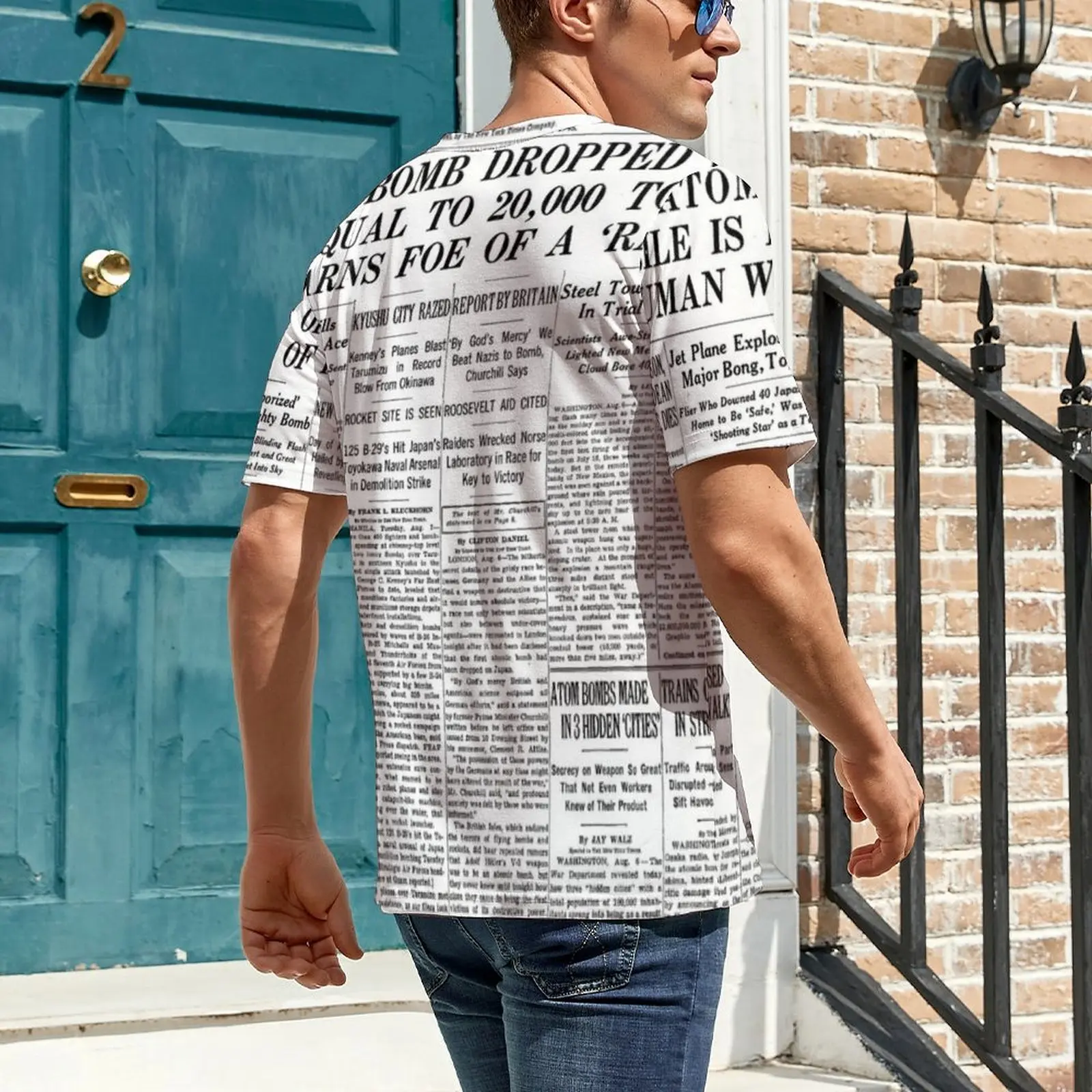 Cool Newspaper T Shirt For Male Letter Print Custom O Neck T Shirts Summer Cool Tops Short Sleeve Awesome Plus Size Tees Gift