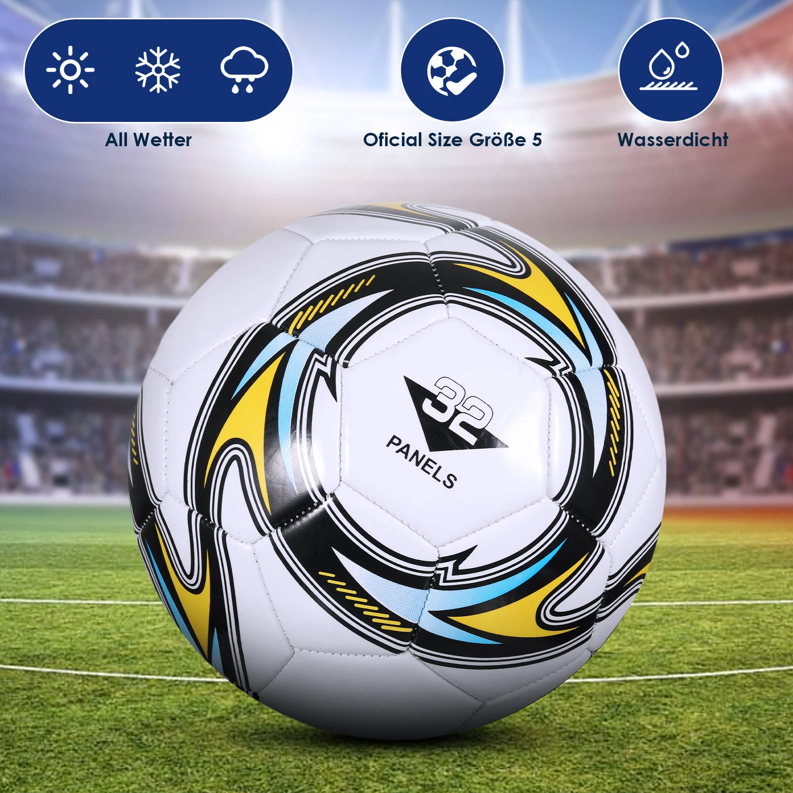 

World Football Soccer Balls Official Size5 Machine Sewing PVC Seamless Wearproof Anti-slip Outdoor Match Game Football Training