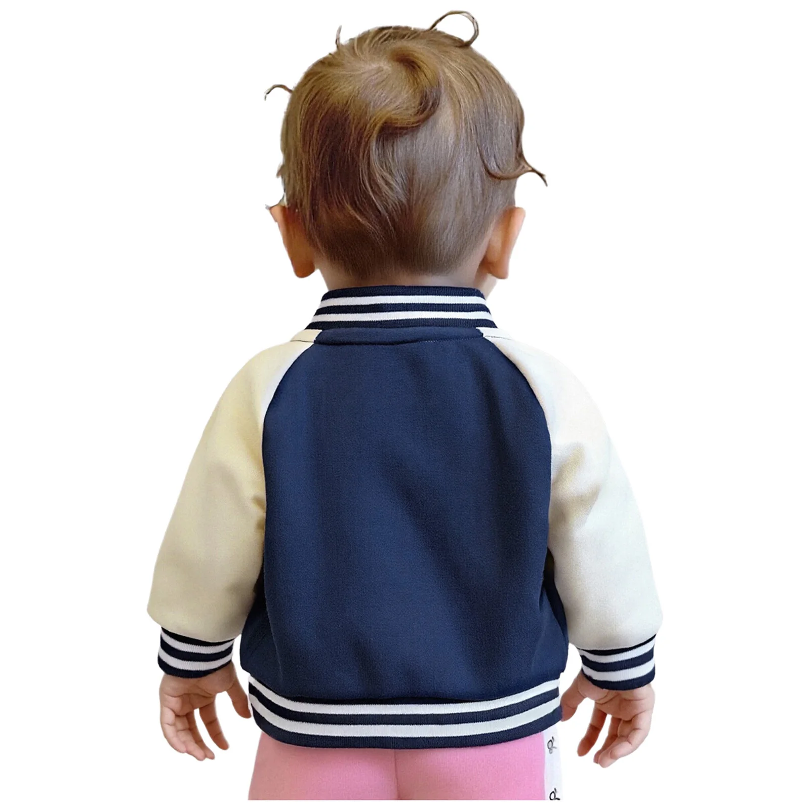 Toddler Baby Baseball Jacket Varsity Casual Long Sleeve Bomber Coat Outerwear with Pockets Children School Sports Street Wear