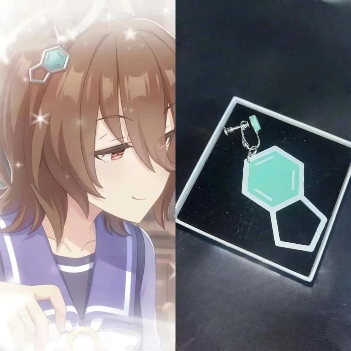 

Pretty Derby Agnes Tachyon Cosplay Headwear Hair Clip Hairpin Earrings Ear Clip Pendant Halloween Costume Accessory Prop