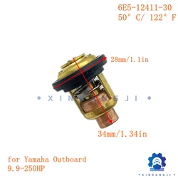 Termostato 6E5-12411-30 para Yamaha Hidea Parsun, Motor fueraborda de 2 tiempos, 9,9-250HP, 50 °C/ 122 °F, 6E5-12411, accesorios para barcos