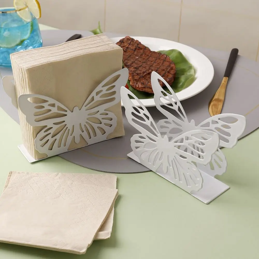 

Vertical Design Paper Towel Holder Butterfly Rabit Shape Freestanding Tissue Dispenser Exquisite Elegant Napkin Storage