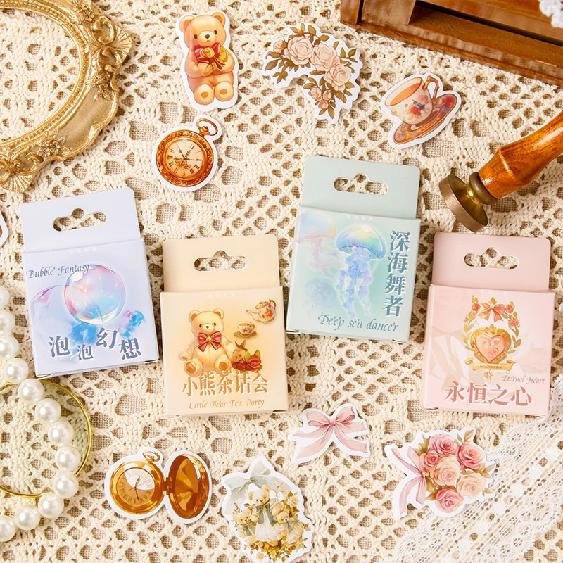 46 قطعة Kawaii خرافة العالم الزخرفية محاصر ملصقات سكرابوكينغ التسمية مذكرات ملصق القرطاسية ألبوم الهاتف مجلة مخطط #6