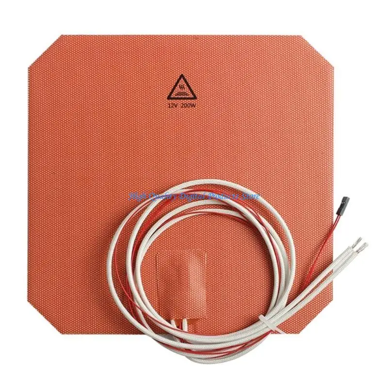 U2JE Printers 12V 200W Silicone Heating Pade Heter Square Square Bed สำหรับ Anycubi
