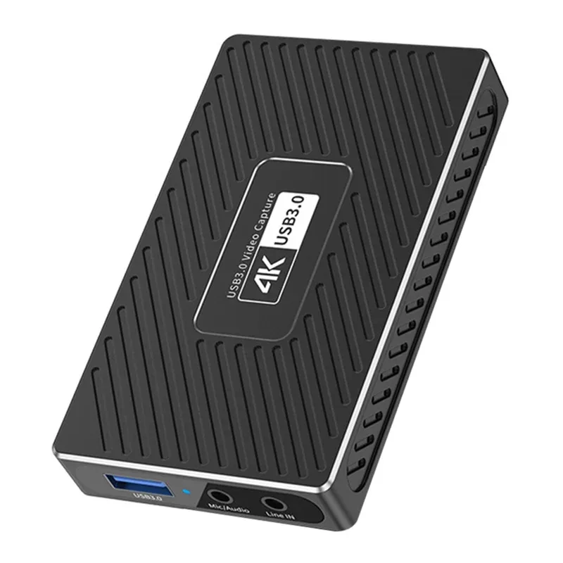 

4K HD Video Capture Card USB3.0 Game Live Streaming and Capture Video Recorder with Microphone Line Input