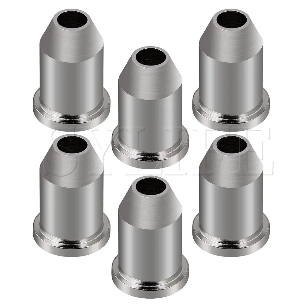 6PCS CHROME GUITAR STRING MOUNTING FERRULES/BUSHING