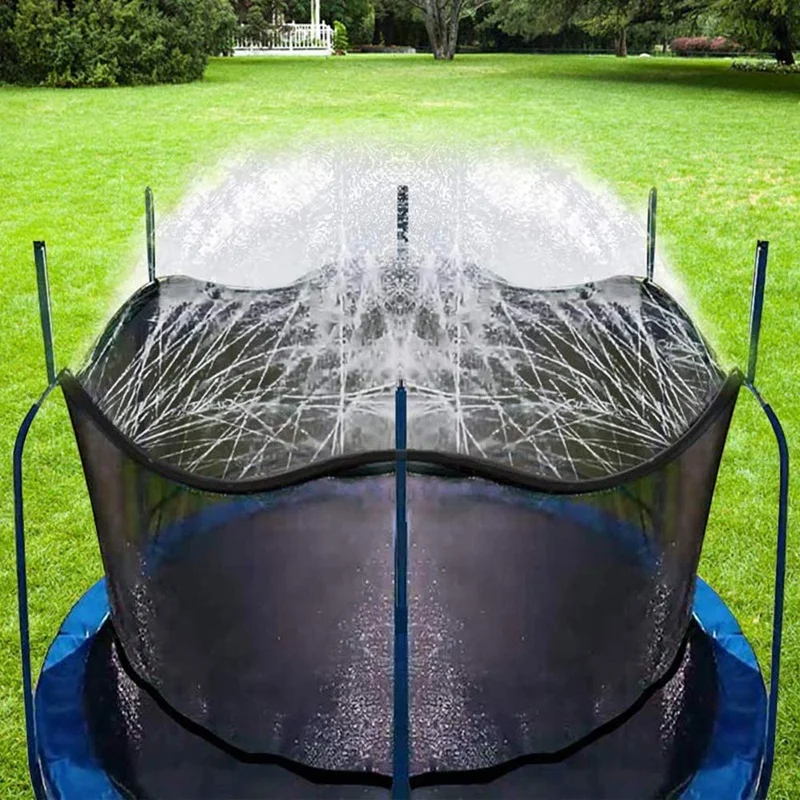 Aspersor de trampolín para niños, trampolín al aire libre, patio trasero, parque acuático, riego, juguetes acuáticos al aire libre de verano (39 pies)