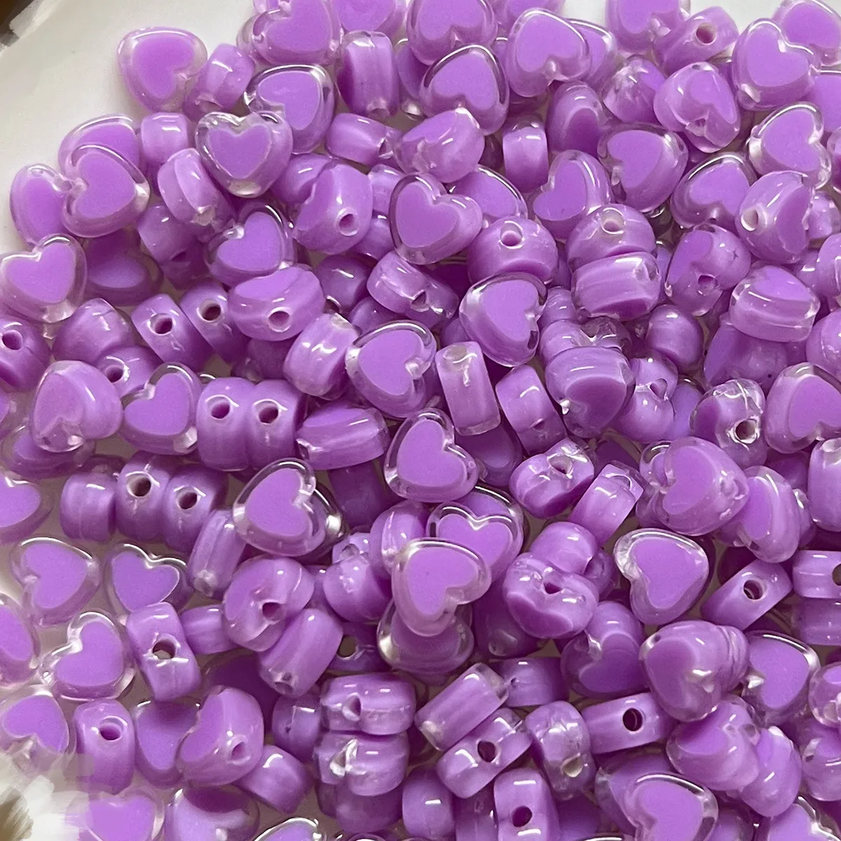 8 mm, 188 Stück, 8 Farben, lila und gemischte pfirsichfarbene Herzperlen für die Herstellung von DIY-Handarbeiten, Kleinunternehmensbedarf – Detail 4