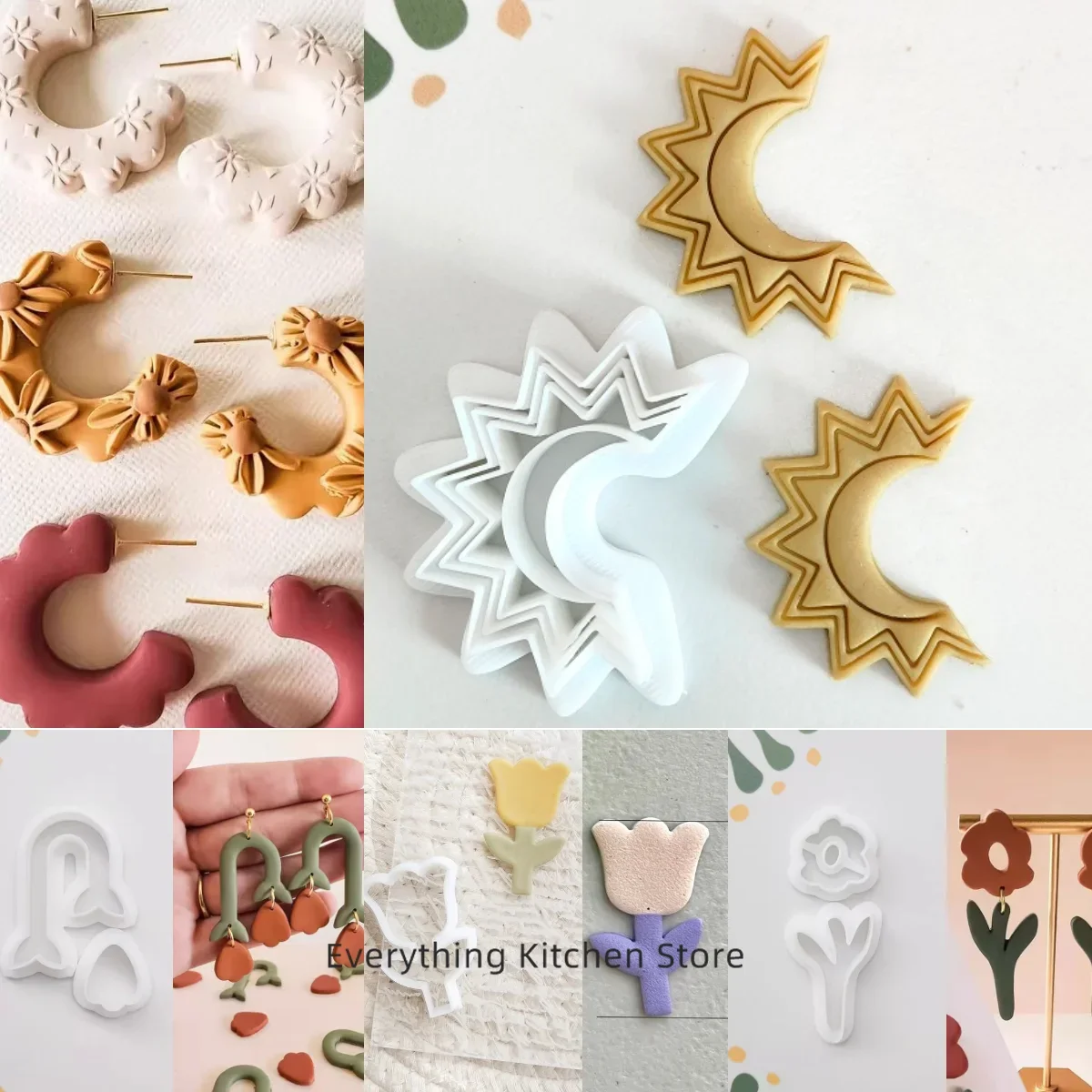 Tarot Mysterious Series Solar Lunar Element Clay Cutting Molds Clay Cutters For DIY Handmade Earrings Jewelry Decoration Making