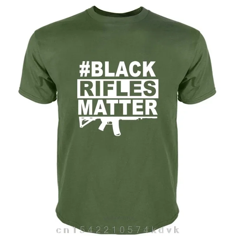 mens loose AR 15 Gun shirt 2 Amendment - Black Rifles Matter Funny cotton tshirt for boys Fashion brand t shirt men clothing tee