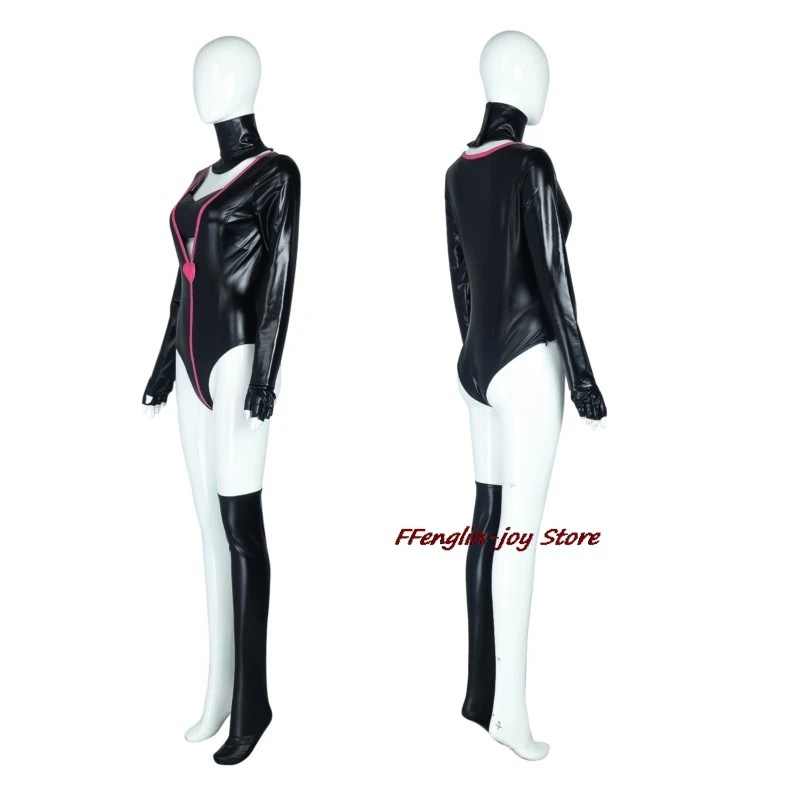 Anime Hazbin Angel Dust Hotel Cosplay Anime Dancing Costume Spider AD Suit Black Sexy Uniform Angel Unisex Jumpsuit Hall disfraz