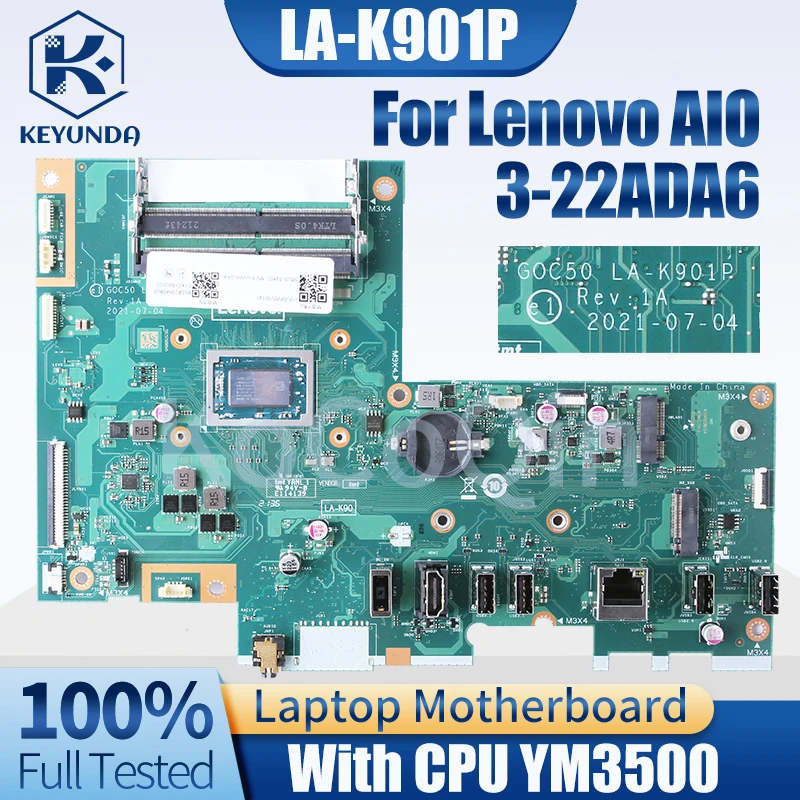 For Lenovo AIO 3-22ADA6 Notebook Mainboard LA-K901P 5B20U54606 5B20U54602 YM3050 All-in-one Laptop Motherboard