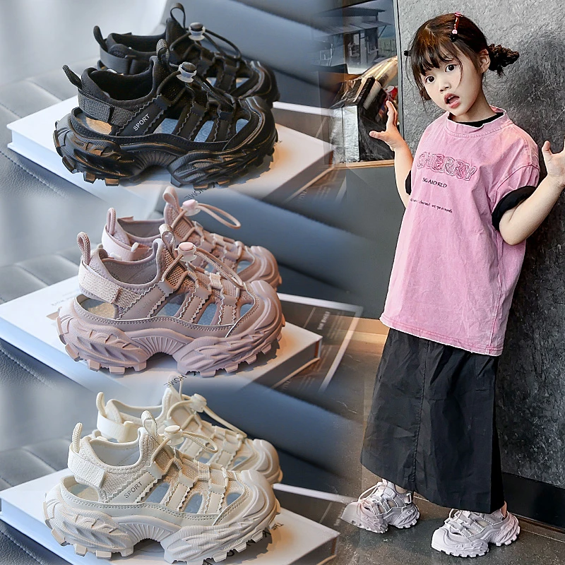 Kids Casual Sport Sandals for Boys Girls 2025 Summer Non-slip Thick Sole Toddler Beach Shoes Versatile Chic Comfort School Shoes