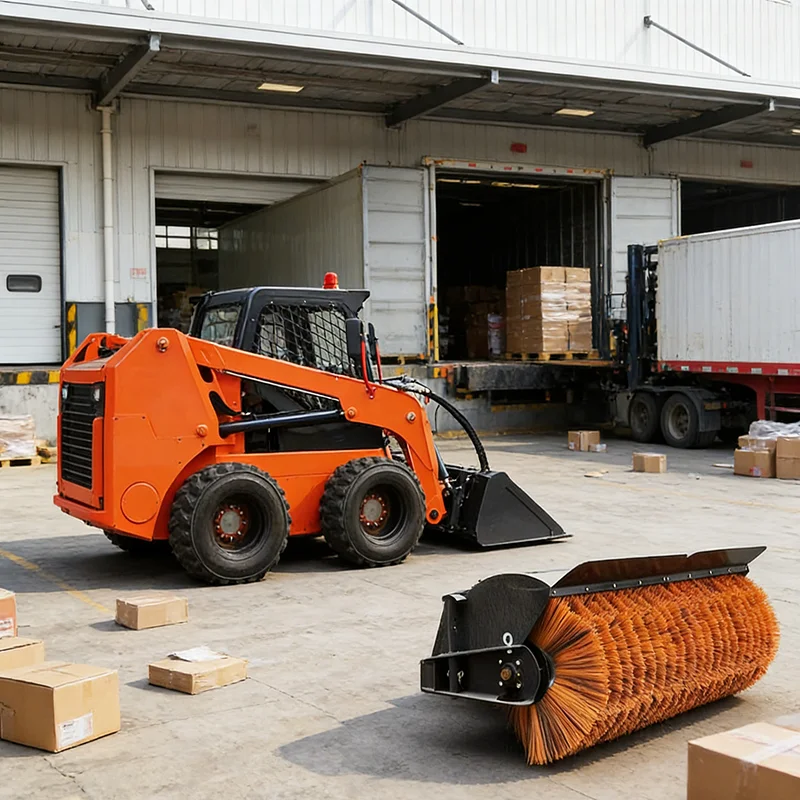 

Customized Skid Steer Loader with Bucket Grapple Rake Sweeper Mini Track Loader for Construction Farm Garden Landscaping Jobs