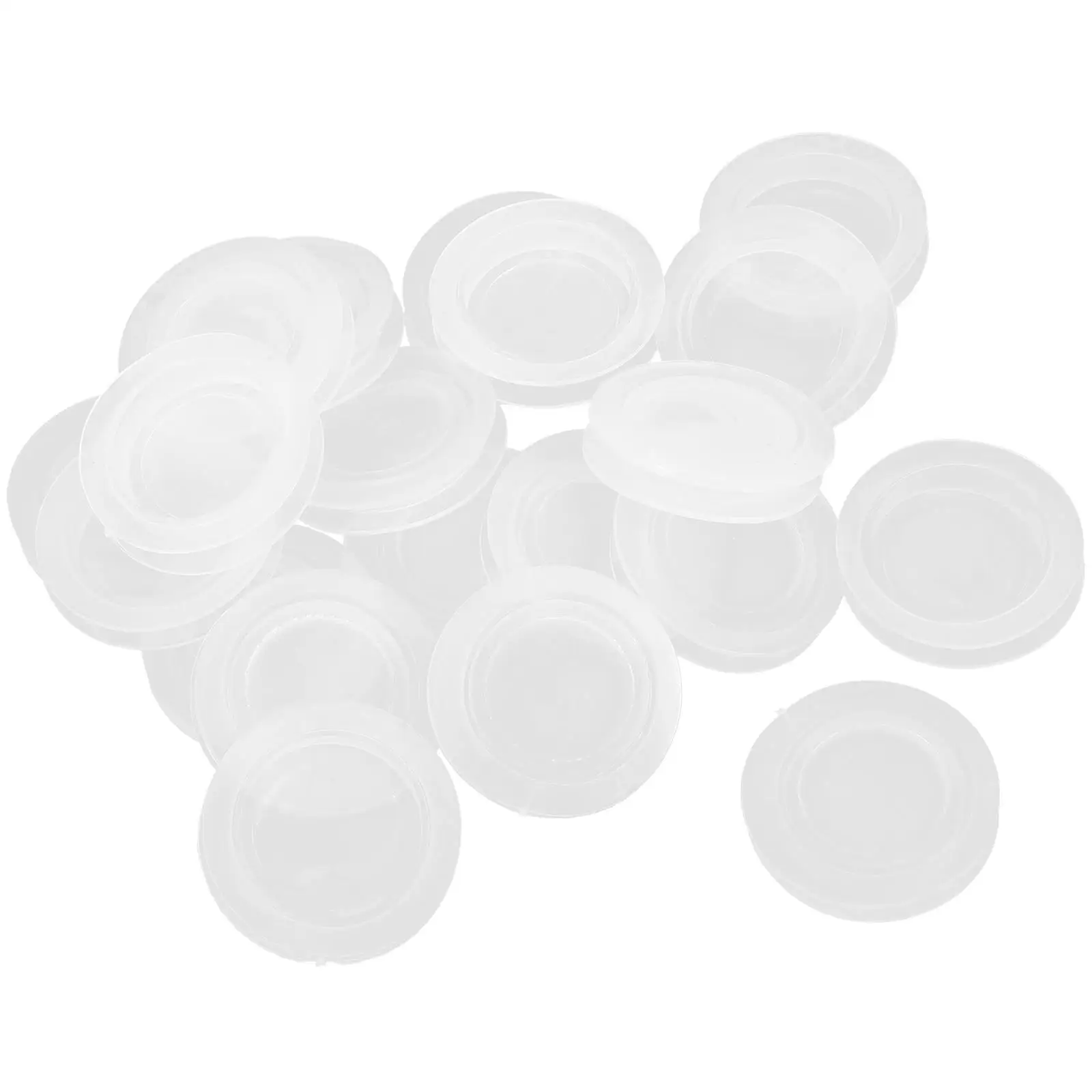

20pcs Piggy Plugs Gasket Round Stoppers Transparent 42mm Outer Round Plugs Piggy Bank Stoppers Small Inner Caps Storage