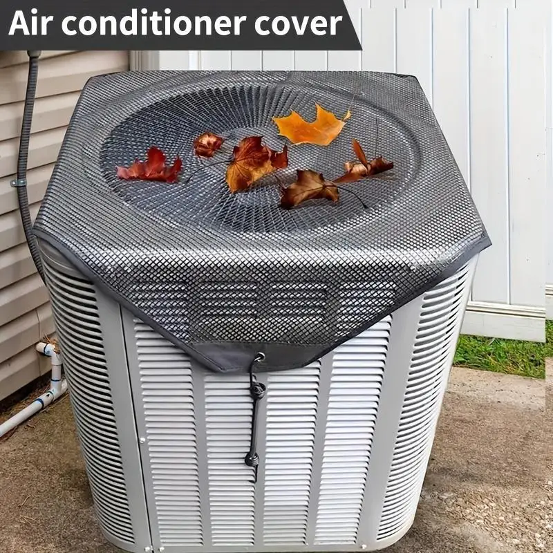 Durable Air Conditioner Protector Resin Mesh Air Conditioner Outside Unit Cover with Water Resistant Fabric, Windproof Design