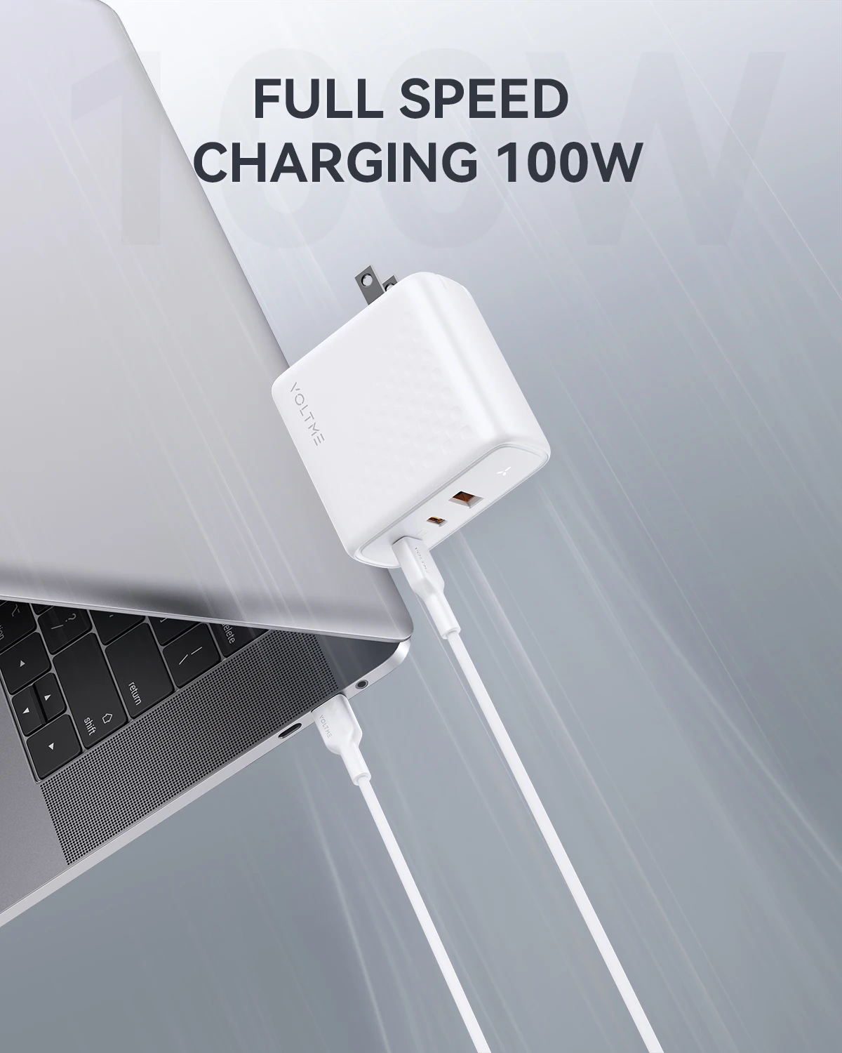 VOLTME 100W USB C GaN III Charger Type C PD Fast Charging Quick Charge 4.0 For MacBook Pro Charger Carregador Iphone 14 Pro Max