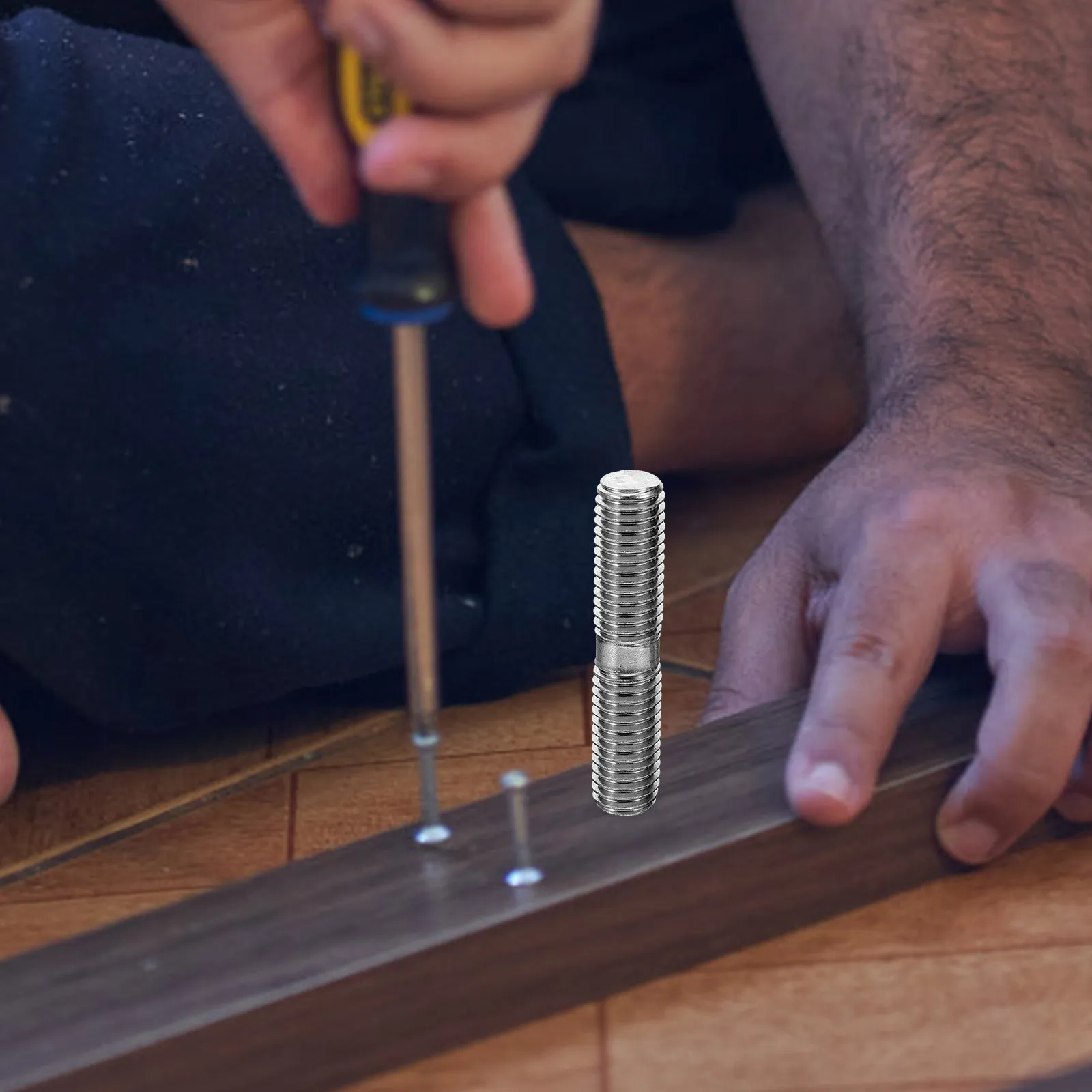 

10Pcs Double-End Thread Screw Stainless Steel Fine Rod Stable Double Head Bolt Replacement Wheel Conversion Wheel Conversion