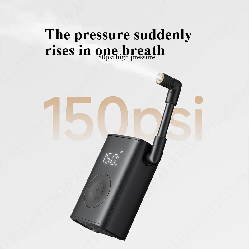 مضخة ضاغط هواء كهربائية محمولة من XIAOMI Mijia، منفاخ إطارات رقمي 150 رطل لكل بوصة مربعة مع شاشة LED، قابل لإعادة الشحن، للدراجات والكرات
