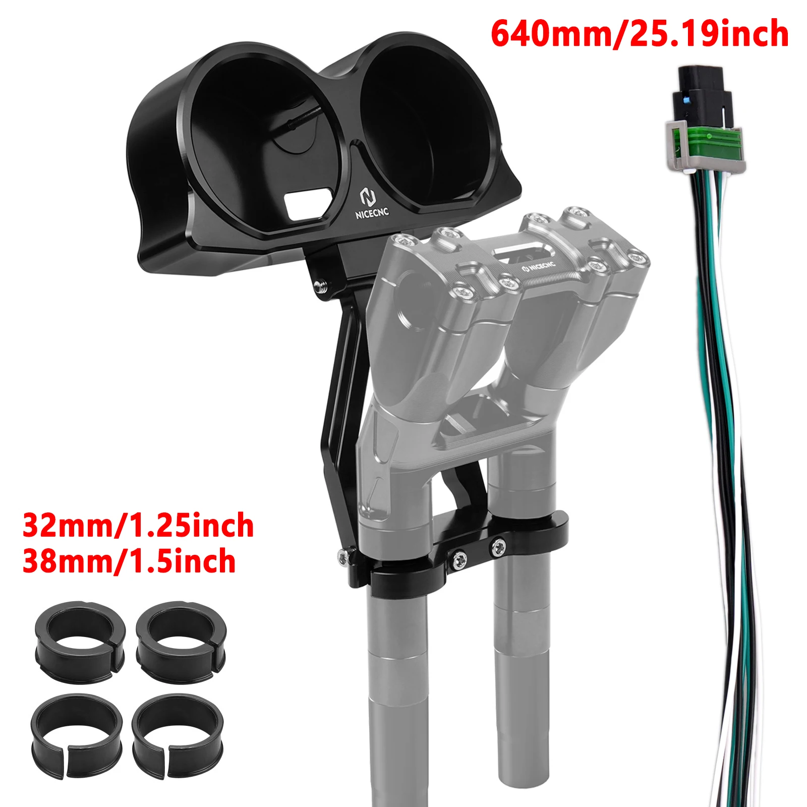 Motorcycle Gauge Relocate Holder Gauge Mounting Relocation Bracket Kit for Harley Road Glide/Special/ST FLTRX FLTRXS 2015-2023