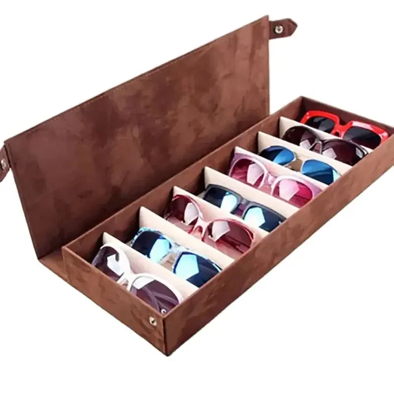 

High Quality Glasses Case 8 Slot Grid Glasses Sunglasses Display Rack Holder Glasses Organizer Rectangle Sunglasses Storage Box