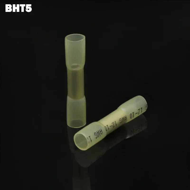 BHT0.5 BHT1.25 BHT2 BHT5 pour connecteurs isolés en cuivre à sertir bout à bout étanche, Terminal métallique, Tube thermorétractable AWG22-10