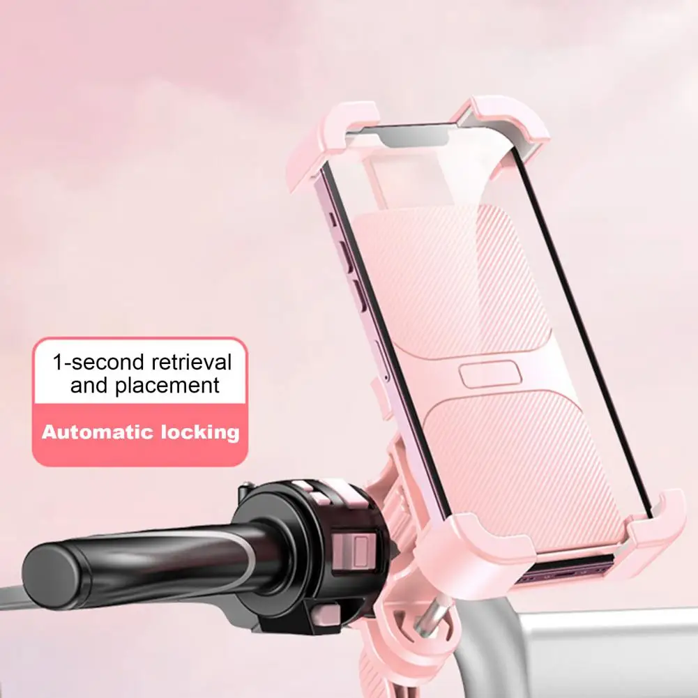 Automatic Locking Bike Phone Holder Universal Motorcycle Phone Mount Holder for Bike Atv Scooter One-hand Operation for Iphone