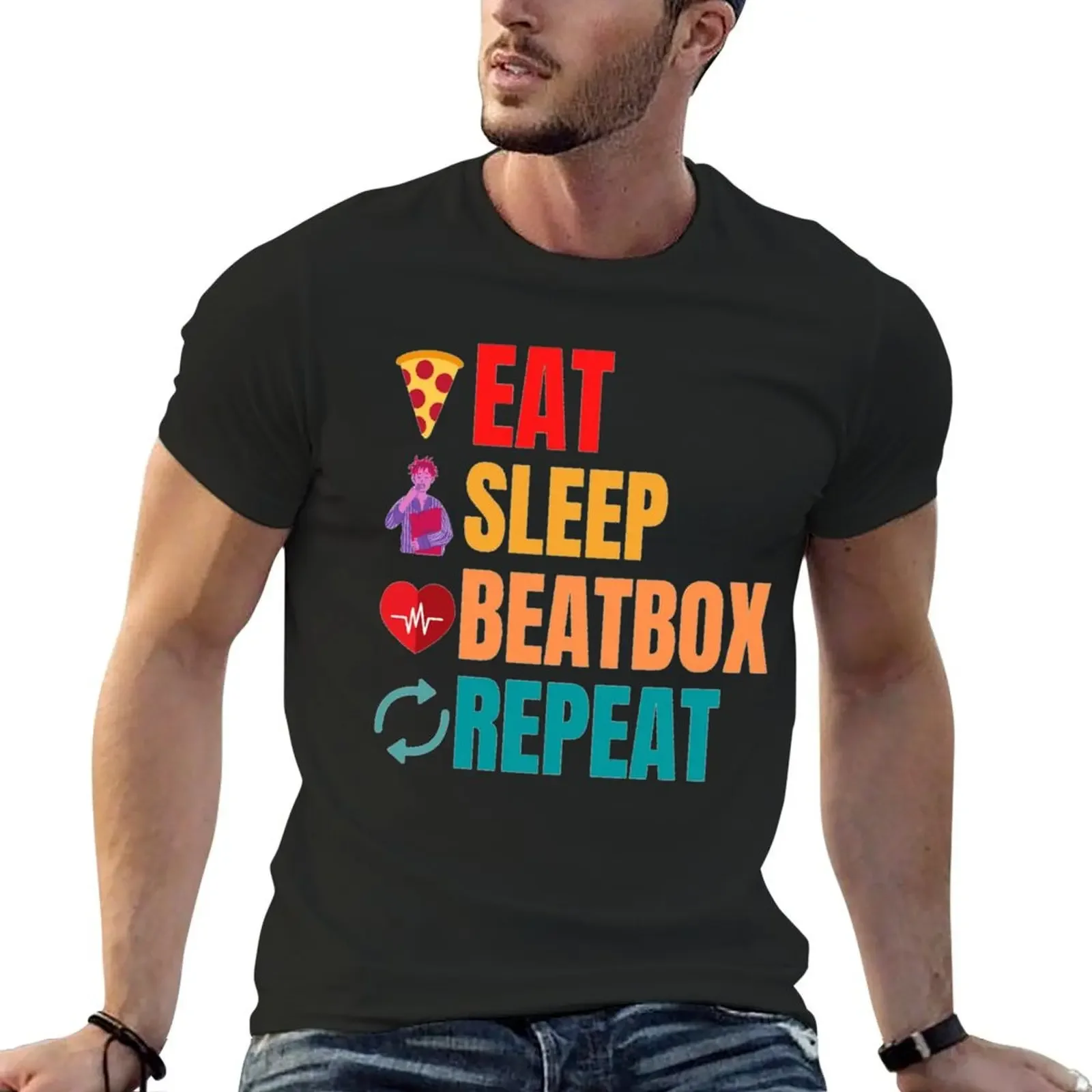 Eat Sleep Beatbox Repeat Funny Eat Sleep Beatbox Repeat Quotes T-Shirt basketball graphic tees mens clothes