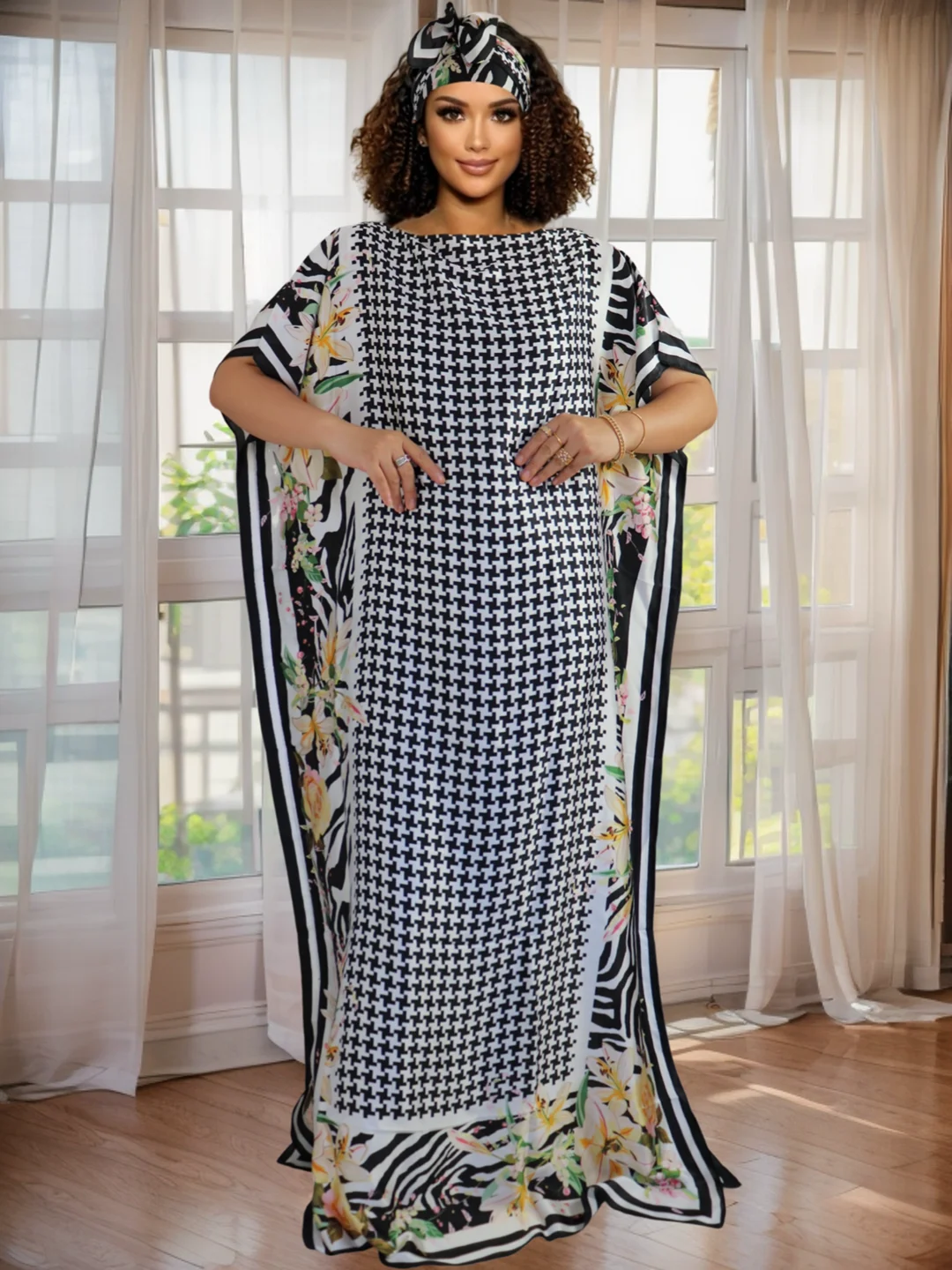 Vestido casual con estampado Dashiki para mujer - Vestido holgado con estampado étnico africano