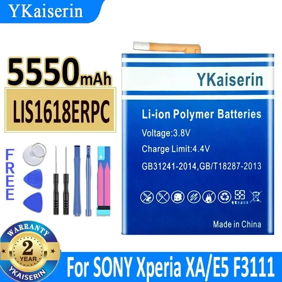 

For Sony Xperia XA F3111 E5 F3116 F3115 F3311 F3313 Mobile Phone Battery 5550mAh Durable Environmentally Friendly LIS1618ERPC