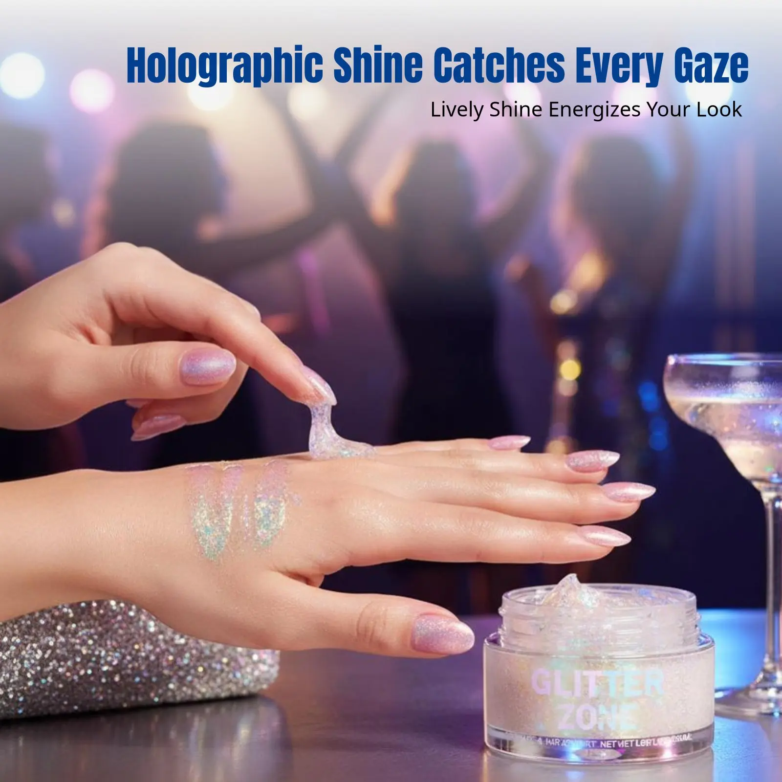 جل مضيء متعدد الاستخدامات، جلّي مضيء، بريق هولوغرافي، للعيون والوجه والبشرة