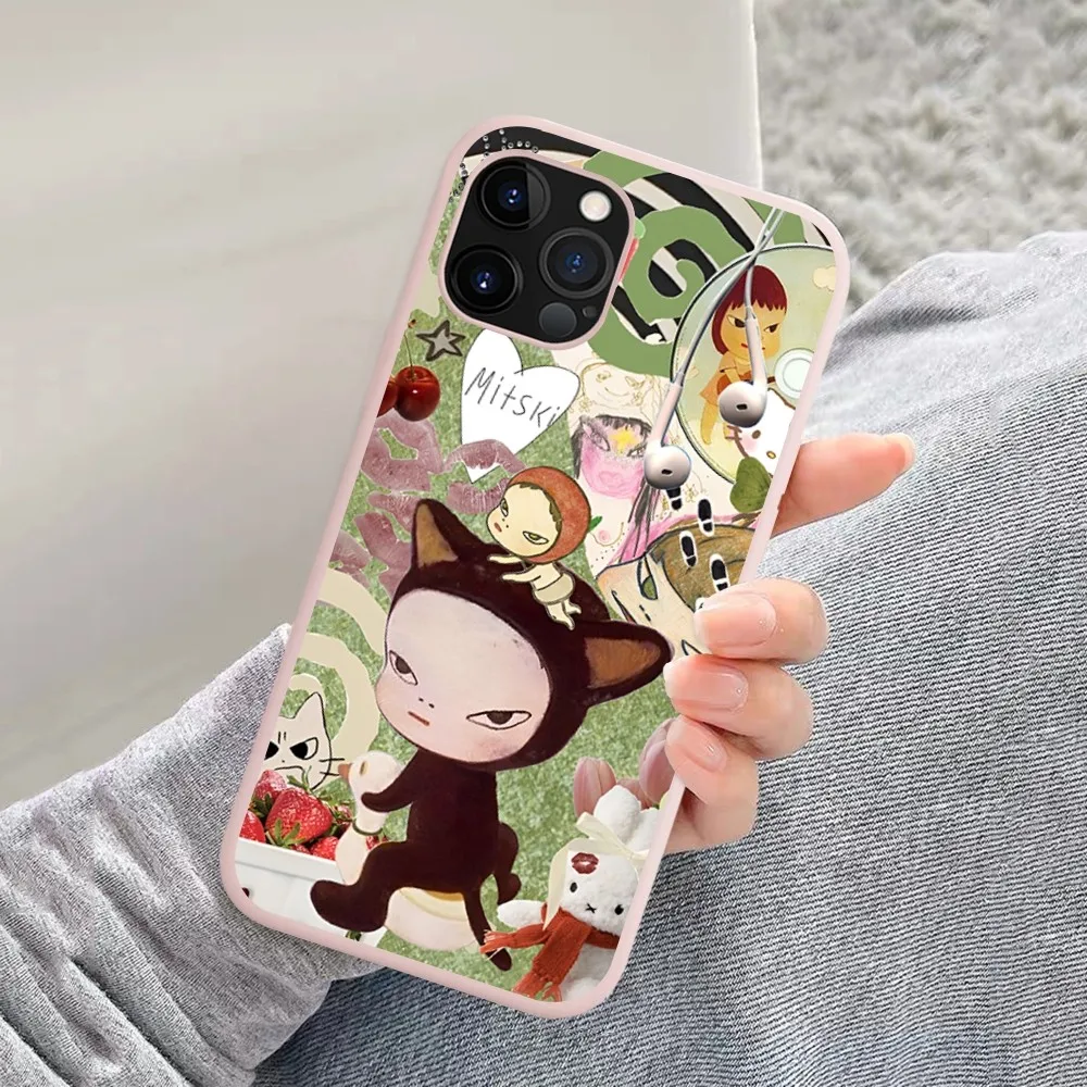 Y-Yoshitomo Girl NaraS Phone Case Soft Solid Color For Iphone 14 11 12 13 Mini Pro Max 7 8 Plus 6 6s X Xs Max Xr