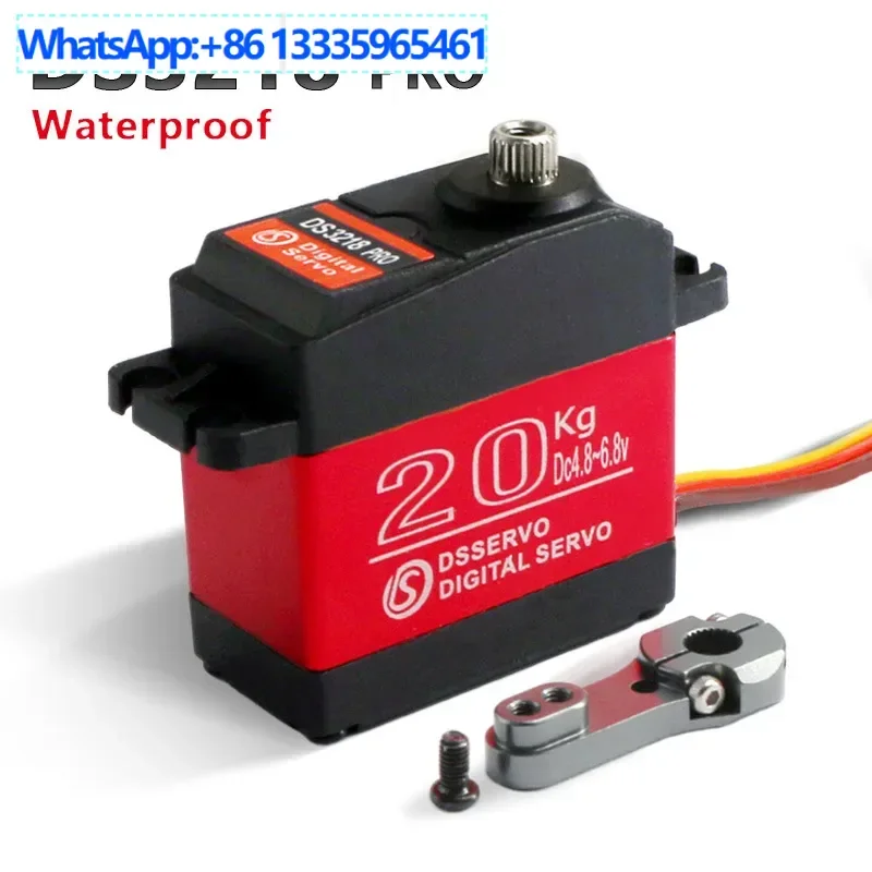 2 uds DS3218 PRO Servo Digital 180 grados engranaje de acero inoxidable 20KG Servo de brazo robótico impermeable
