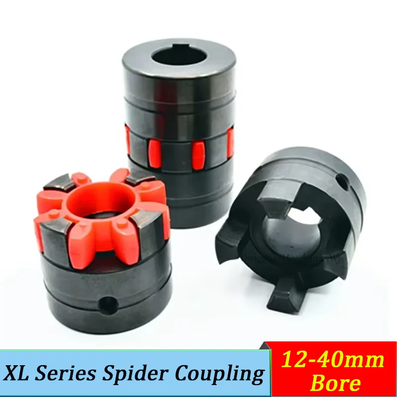 XL Jaw Coupling 12-40mm Bore GR19 CNC Motor Ballscrew Jaw Spider Plum Steel Shaft Coupler Flexible Couplin 200Nm High Torque