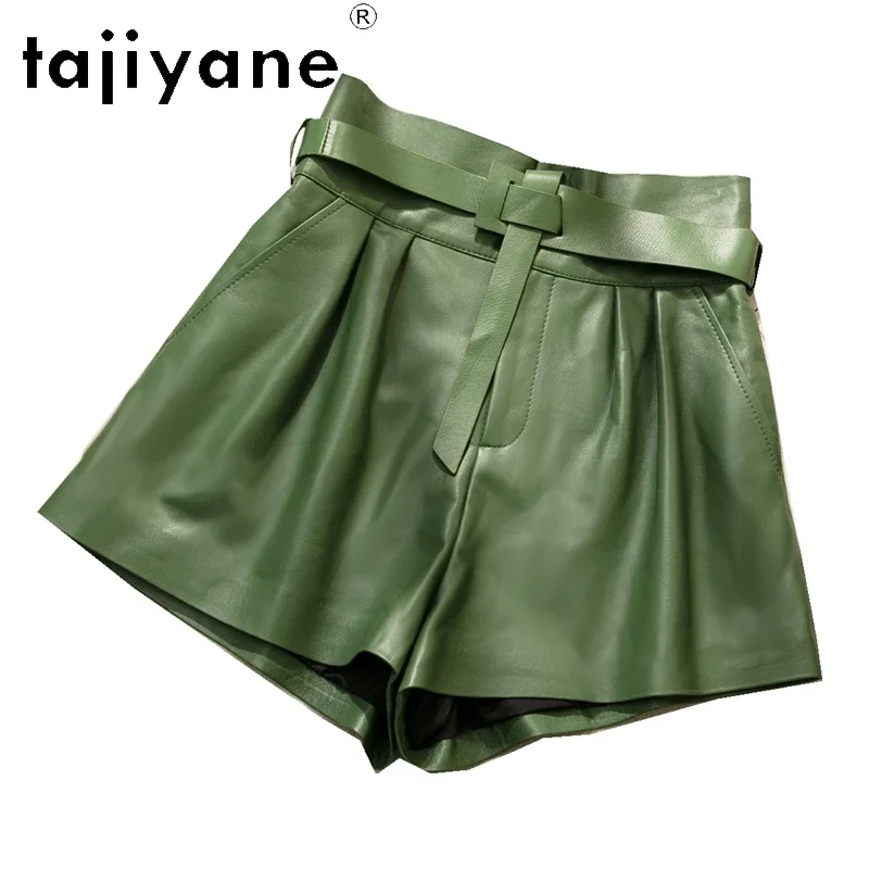 TAJIYANE Real Sheepskin Shorts Women 2024 Luxury High Waist Genuine Leather Short Autumn Winter Womans Clothing Трусы Женские