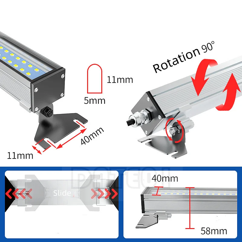 CNC Machine Led Work Lamp Waterproof Explosion-Proof Metal Lathe Lighting 220v Three Anti-Lamp 24Vdc 220VAC 10W14W18W