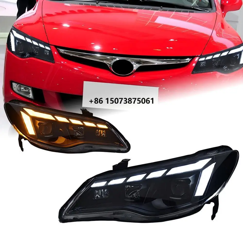For 2012-2015  FD2 Modified Headlight Assembly, LED Projector Lens, Sequential Turn Signal, 6800LM 12V