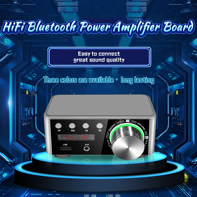 50W+50W Infineon MA12070 Bluetooth 5.0 Amplifier Digital Audio Power Amp Class D USB AUX TF Home Theater HiFi Stereo Mini