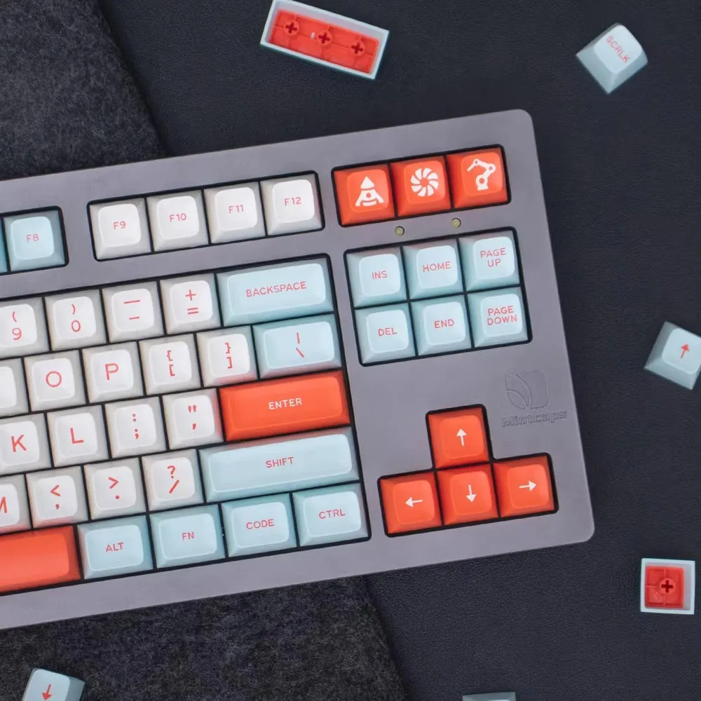 GMK Aifei Salmon 170 Keycap SA Profile Keycaps PBT Double Shot Key Caps Set ISO Enter 7U Spacebar for Custom Mechanical Keyboard
